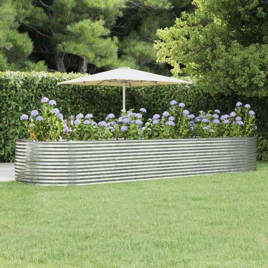 Garden Raised Bed | Silver | Powder-coated steel | Large | Durable