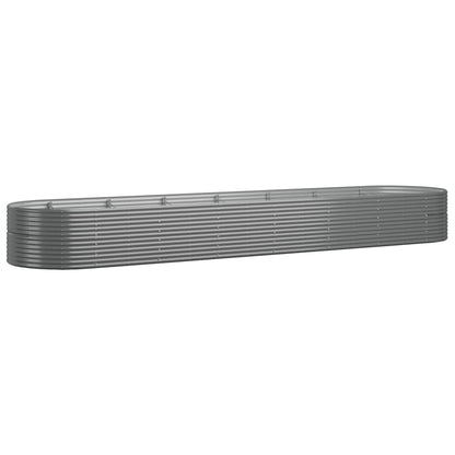 Garden Raised Bed Powder-coated Steel 584x140x68 cm Grey