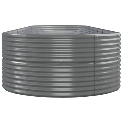 Garden Raised Bed Powder-coated Steel 584x140x68 cm Grey
