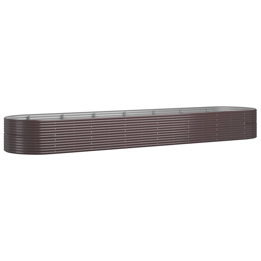 Garden Raised Bed Powder-coated Steel 584x140x68 cm Brown