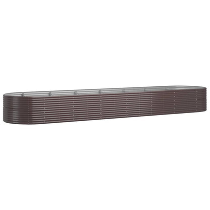 Garden Raised Bed Powder-coated Steel 584x140x68 cm Brown