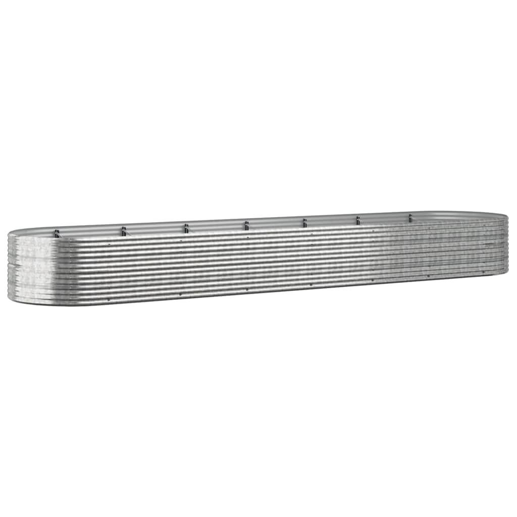 Garden Raised Bed Powder-coated Steel 584x140x68 cm Silver