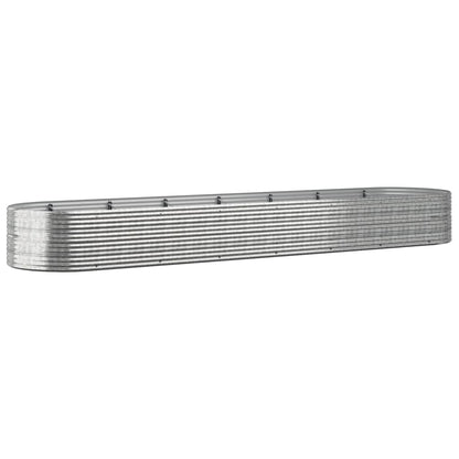 Garden Raised Bed Powder-coated Steel 584x140x68 cm Silver