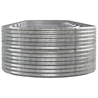 Garden Raised Bed Powder-coated Steel 584x140x68 cm Silver