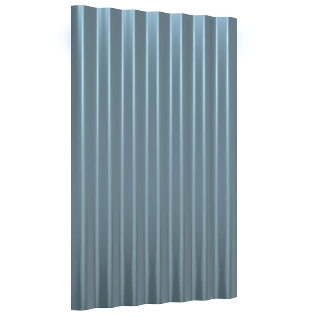 Roof Panels 36 pcs Galvanised Steel Grey 60x36 cm