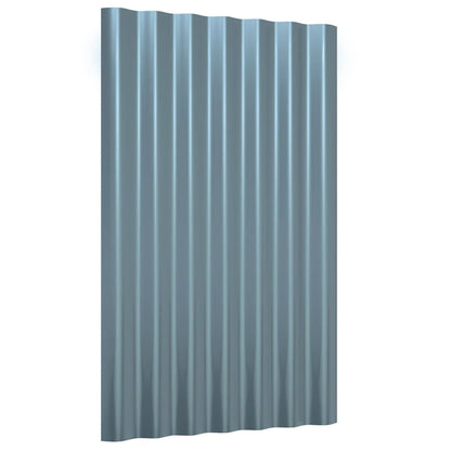 Roof Panels 36 pcs Galvanised Steel Grey 60x36 cm