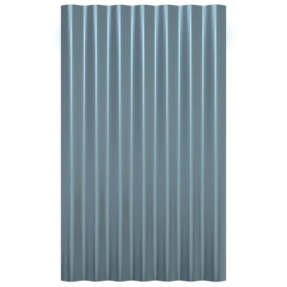 Roof Panels 36 pcs Galvanised Steel Grey 60x36 cm