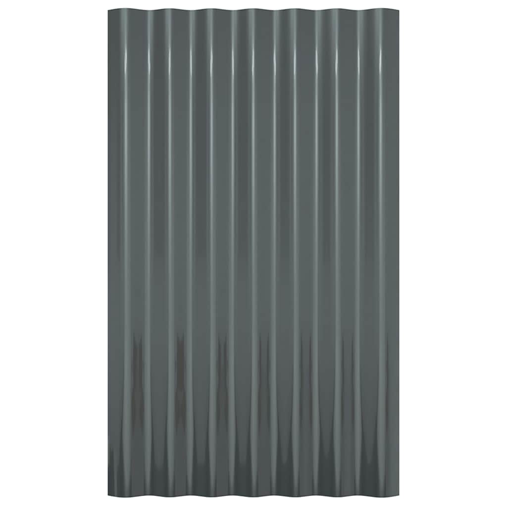 Roof Panels 36 pcs Galvanized Steel Anthracite 23.6"x14.2"