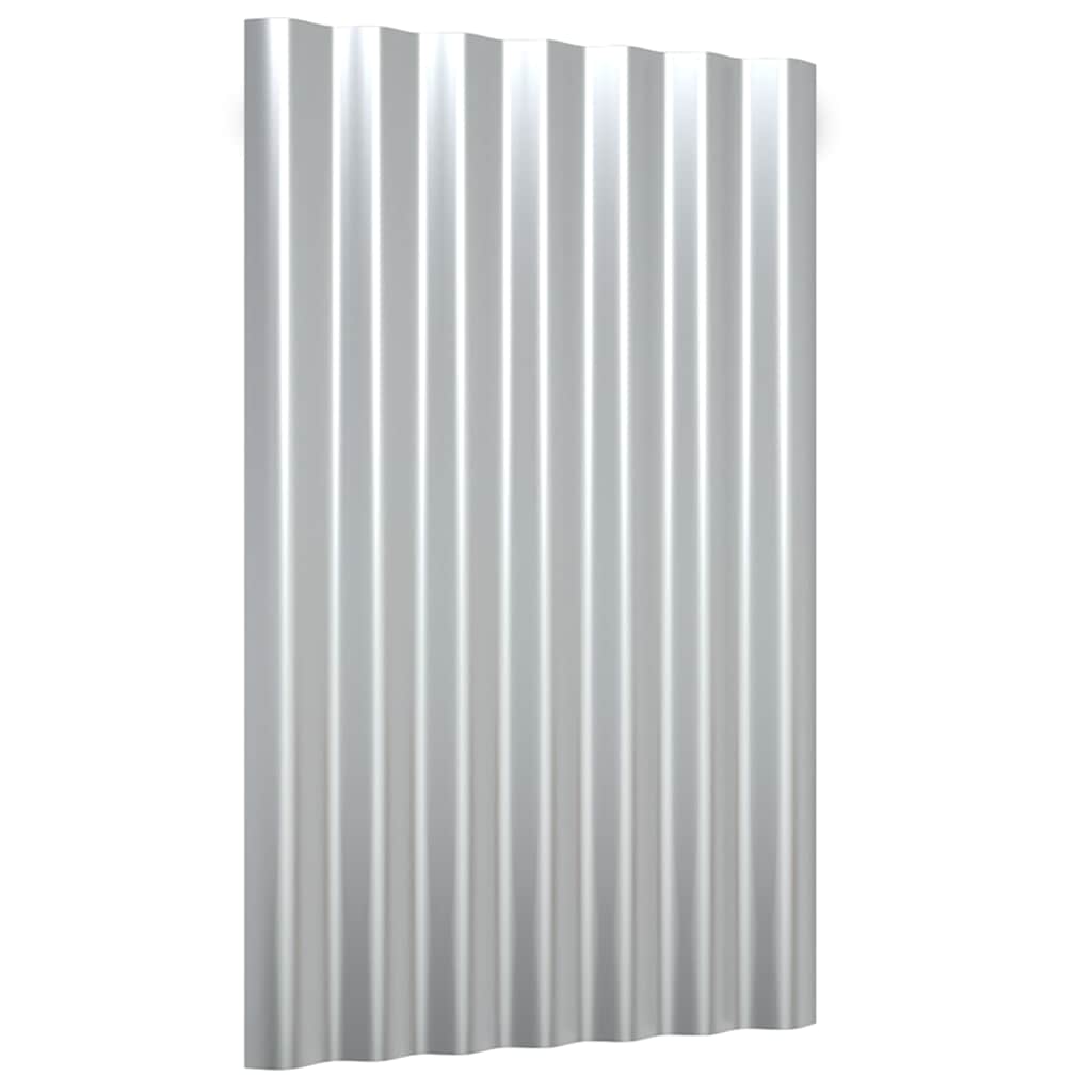 Roof Panels 36 pcs Galvanized Steel Silver 23.6"x14.2