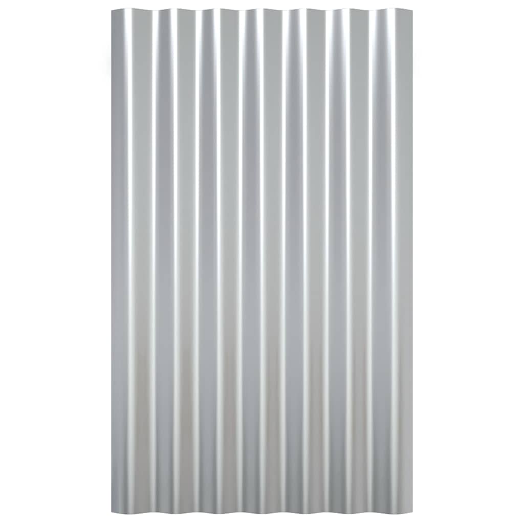 Roof Panels 36 pcs Galvanized Steel Silver 23.6"x14.2