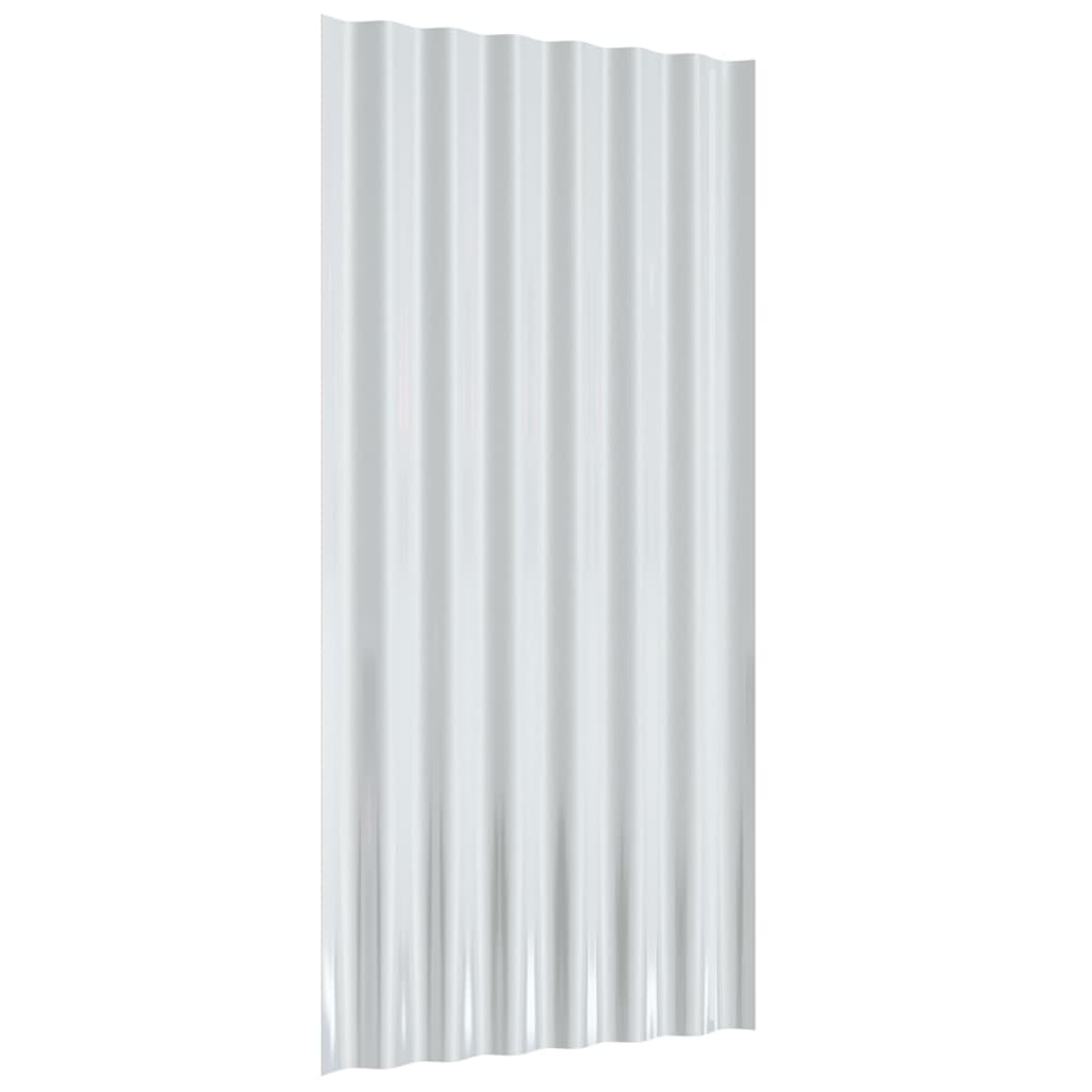 Roof Panels 12 pcs Galvanised Steel Green 80x36 cm