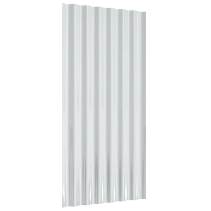 Roof Panels 12 pcs Galvanised Steel Grey 80x36 cm