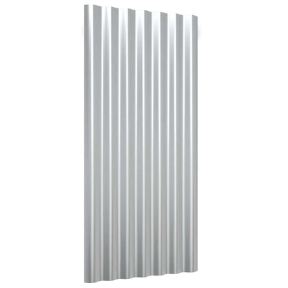 Roof Panels 12 pcs Galvanized Steel Silver 31.5"x14.2