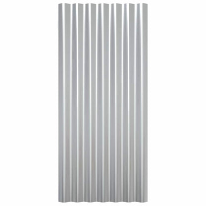 Roof Panels 12 pcs Galvanized Steel Silver 31.5"x14.2