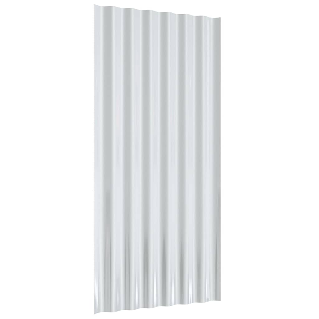 Roof Panels 12 pcs Galvanized Steel Silver 31.5"x14.2