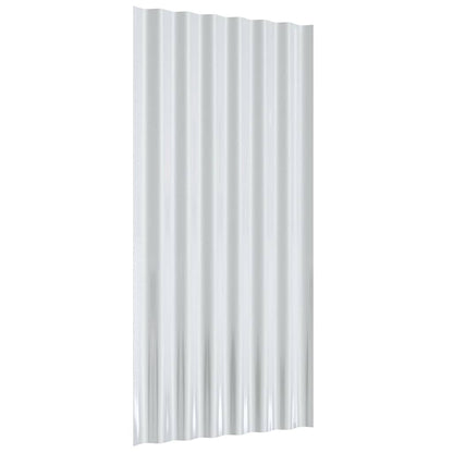 Roof Panels 12 pcs Galvanized Steel Silver 31.5"x14.2