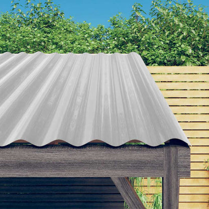 Roof Panels 12 pcs Galvanized Steel Silver 31.5"x14.2