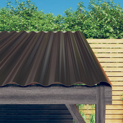 Roof Panels 36 pcs Galvanised Steel Brown 80x36 cm