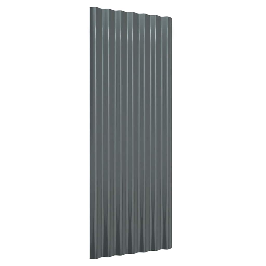 Roof Panels 12 pcs Galvanized Steel Anthracite 39.4"x14.2"