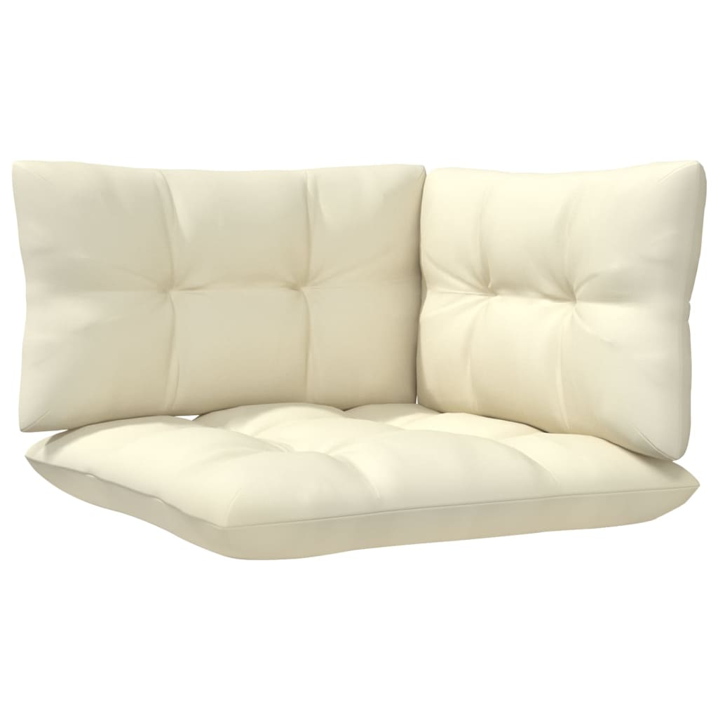 2-seater Garden Sofa Cream Solid pinewood, fabric (100% polyester)