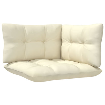 2-seater Garden Sofa Cream Solid pinewood, fabric (100% polyester)