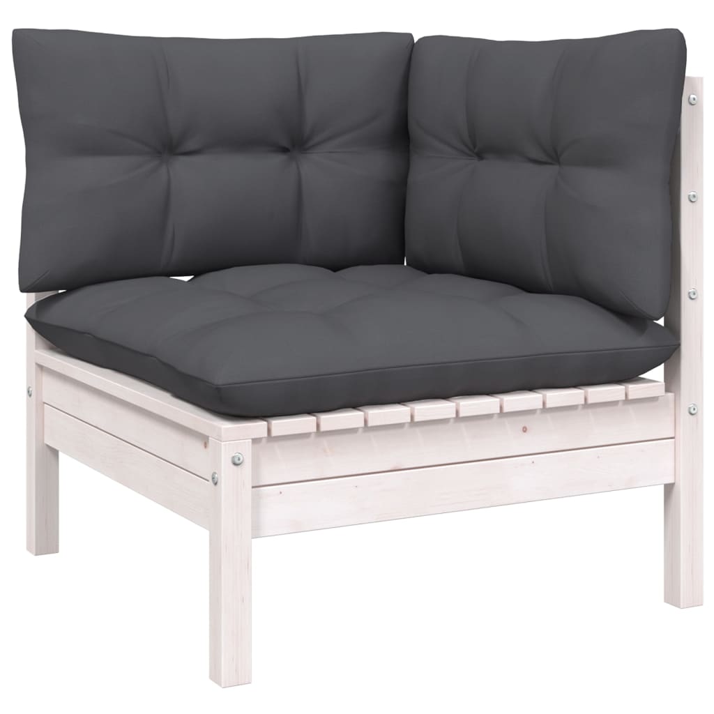 2-seater Garden Sofa White and Anthracite