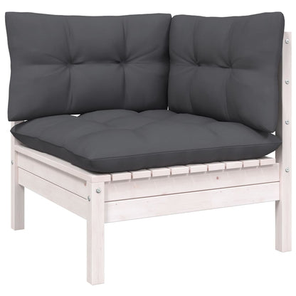 2-seater Garden Sofa White and Anthracite