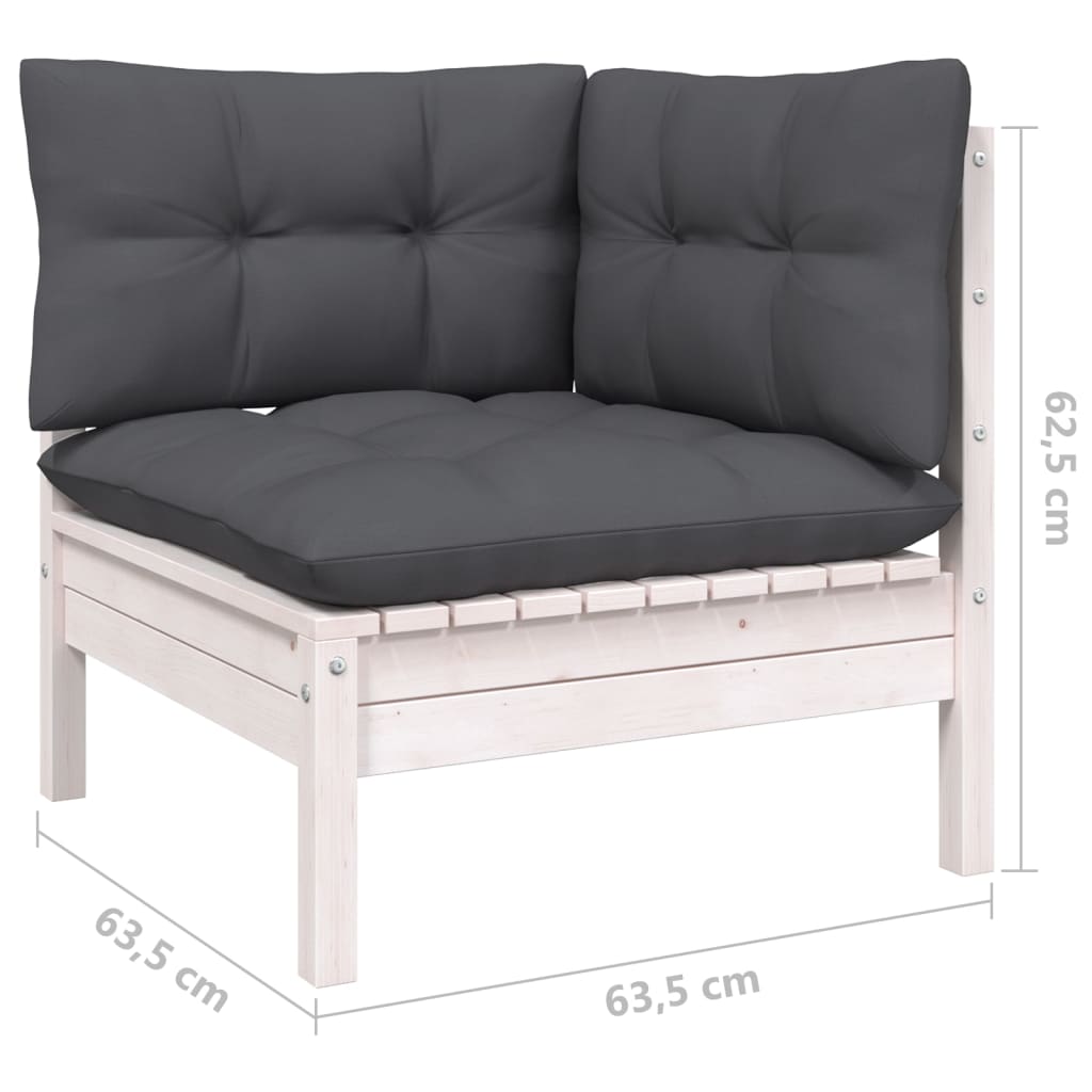 2-seater Garden Sofa White and Anthracite