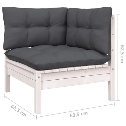 2-seater Garden Sofa White and Anthracite