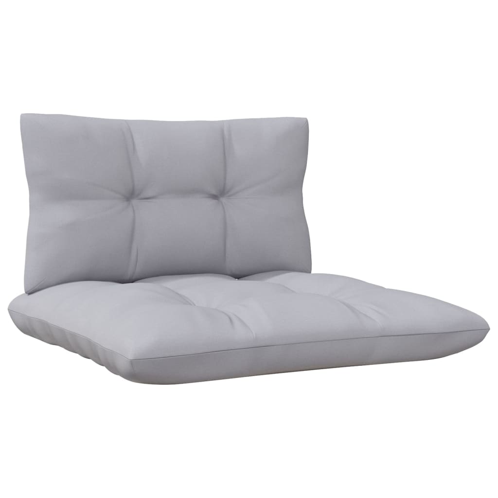 3-Seater Patio Sofa with Gray Cushions Solid Pinewood