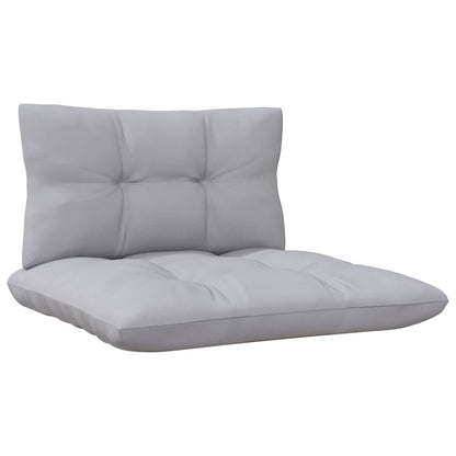 3-Seater Patio Sofa with Gray Cushions Solid Pinewood