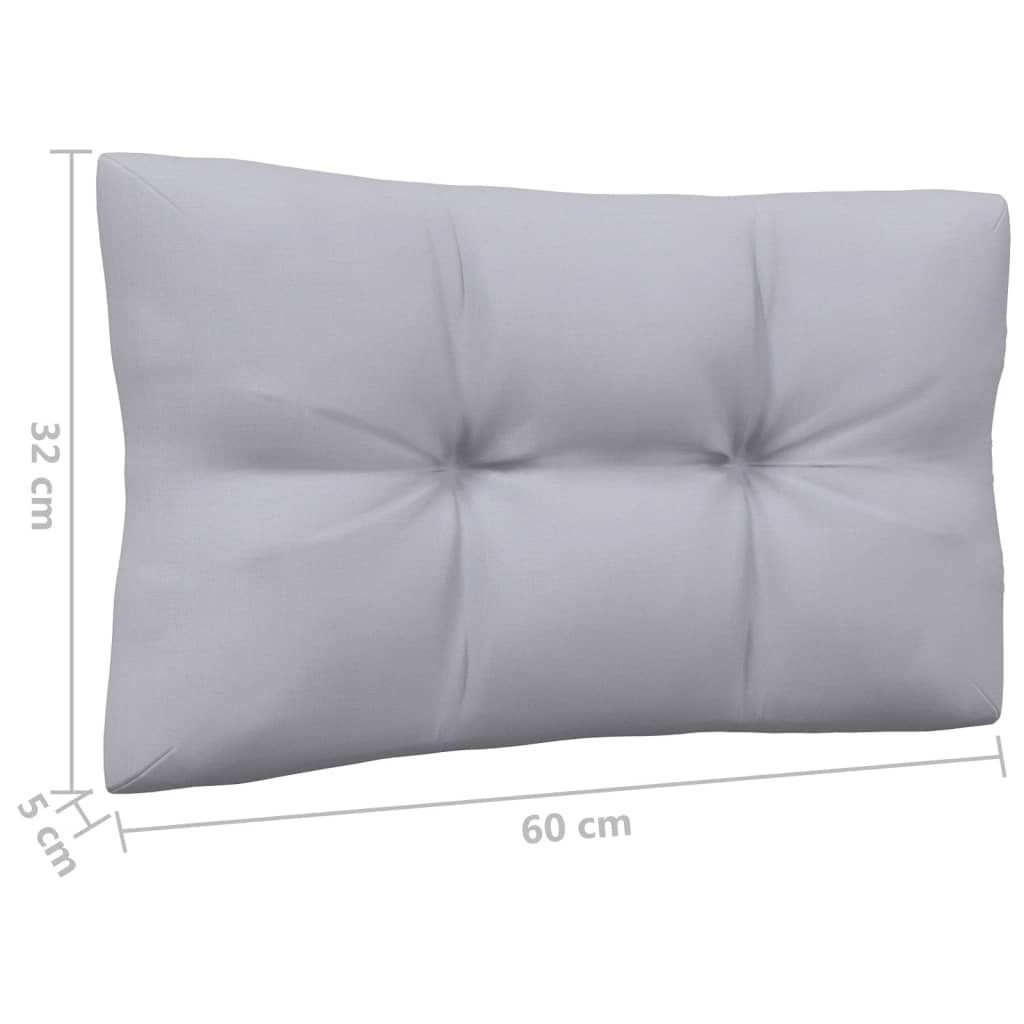 3-Seater Patio Sofa with Gray Cushions Solid Pinewood
