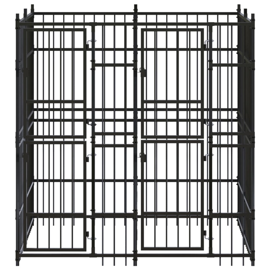 Dog Kennel Black Powder-coated steel Large Durable Dog Kennel