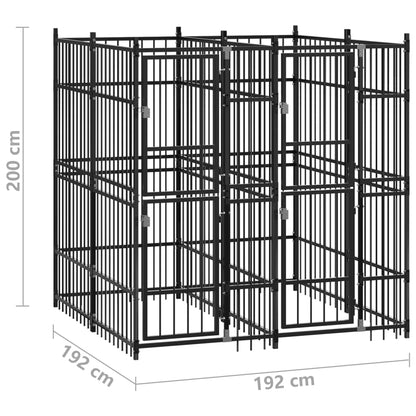 Dog Kennel Black Powder-coated steel Large Durable Dog Kennel