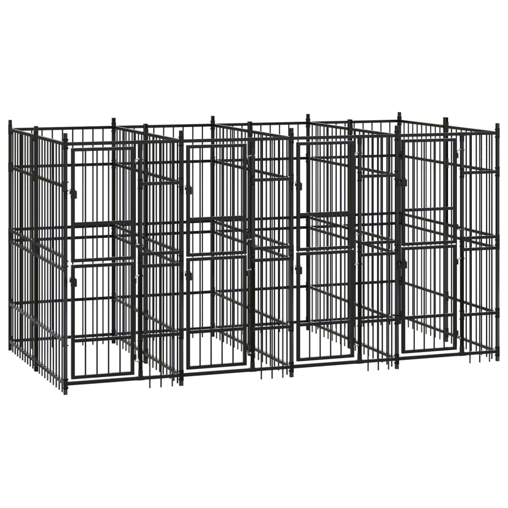 Dog Kennel Black Powder-coated steel Large Durable Dog Kennel