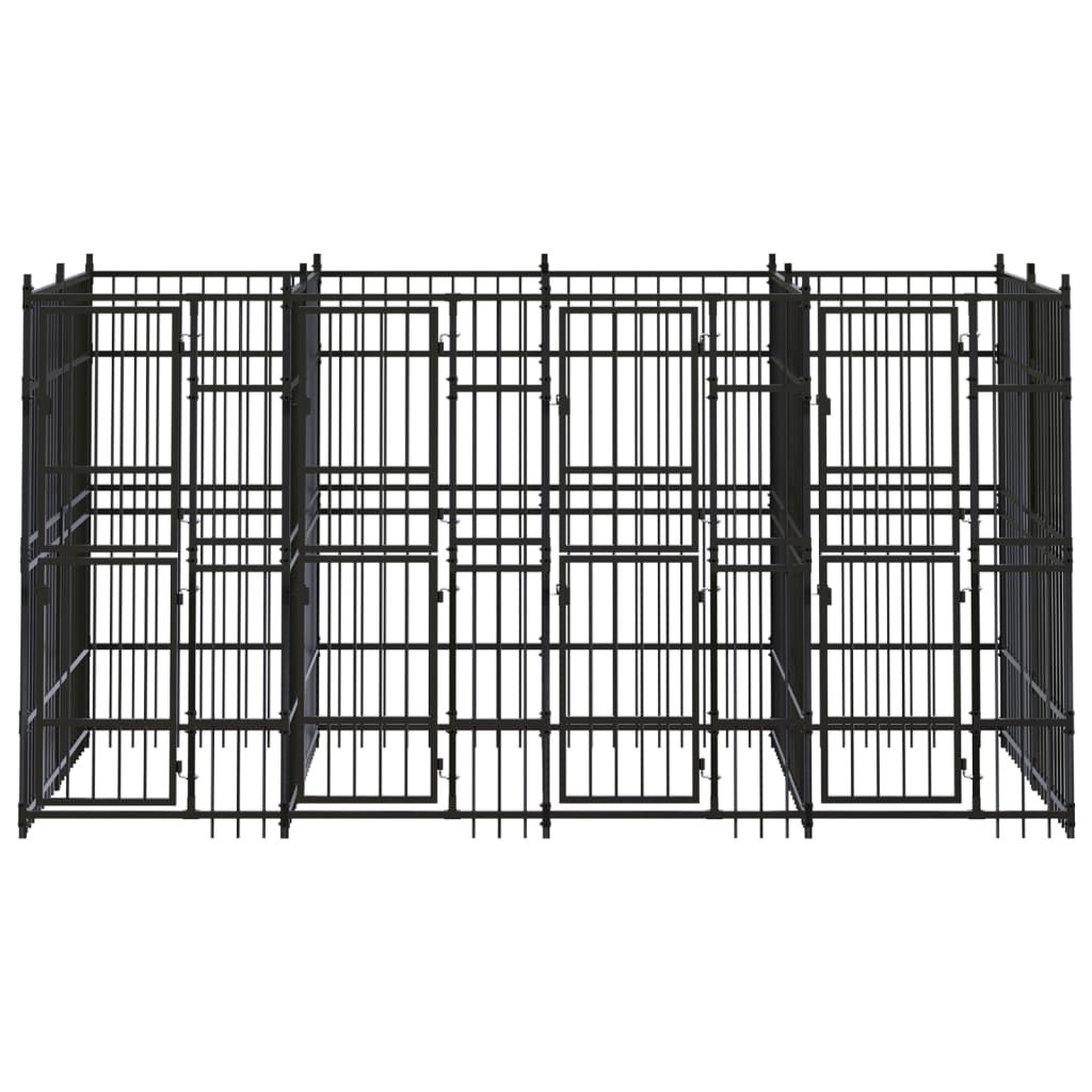 Dog Kennel Black Powder-coated steel Large Durable Dog Kennel