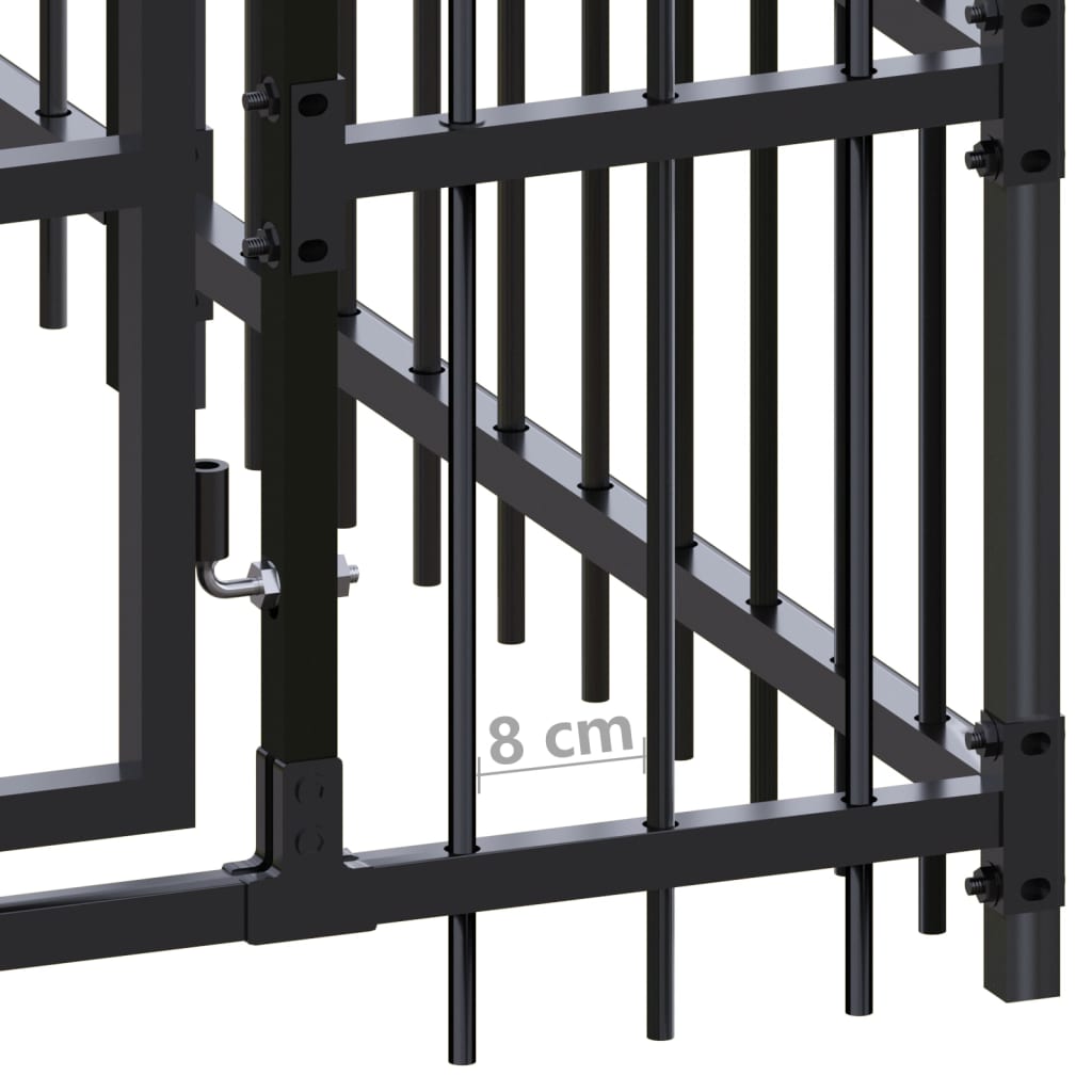 Dog Kennel Black Powder-coated steel Large Durable Dog Kennel