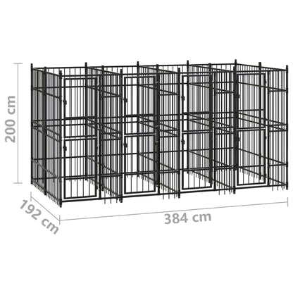 Dog Kennel Black Powder-coated steel Large Durable Dog Kennel