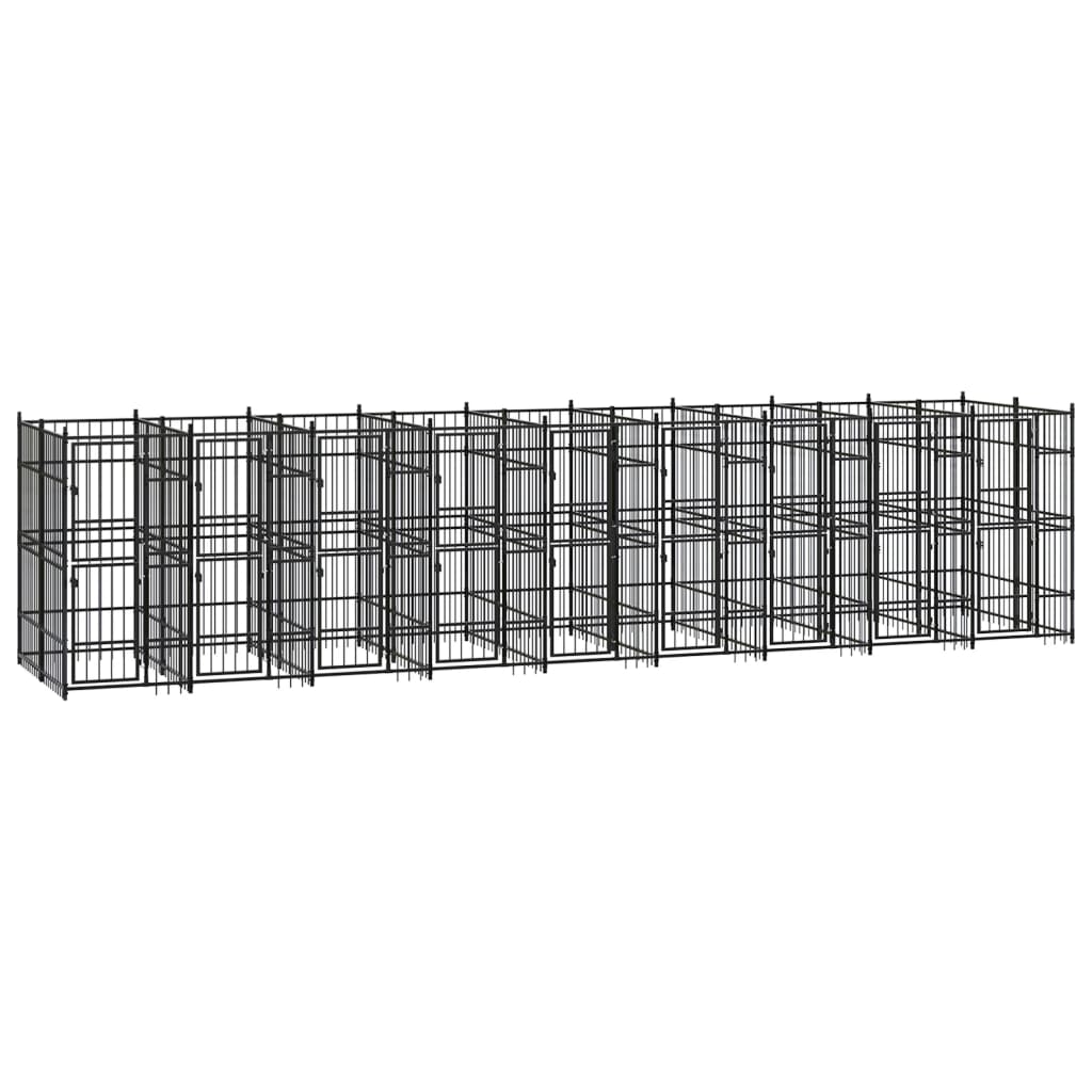 Dog Kennel Black Powder-coated steel Extra Large Durable