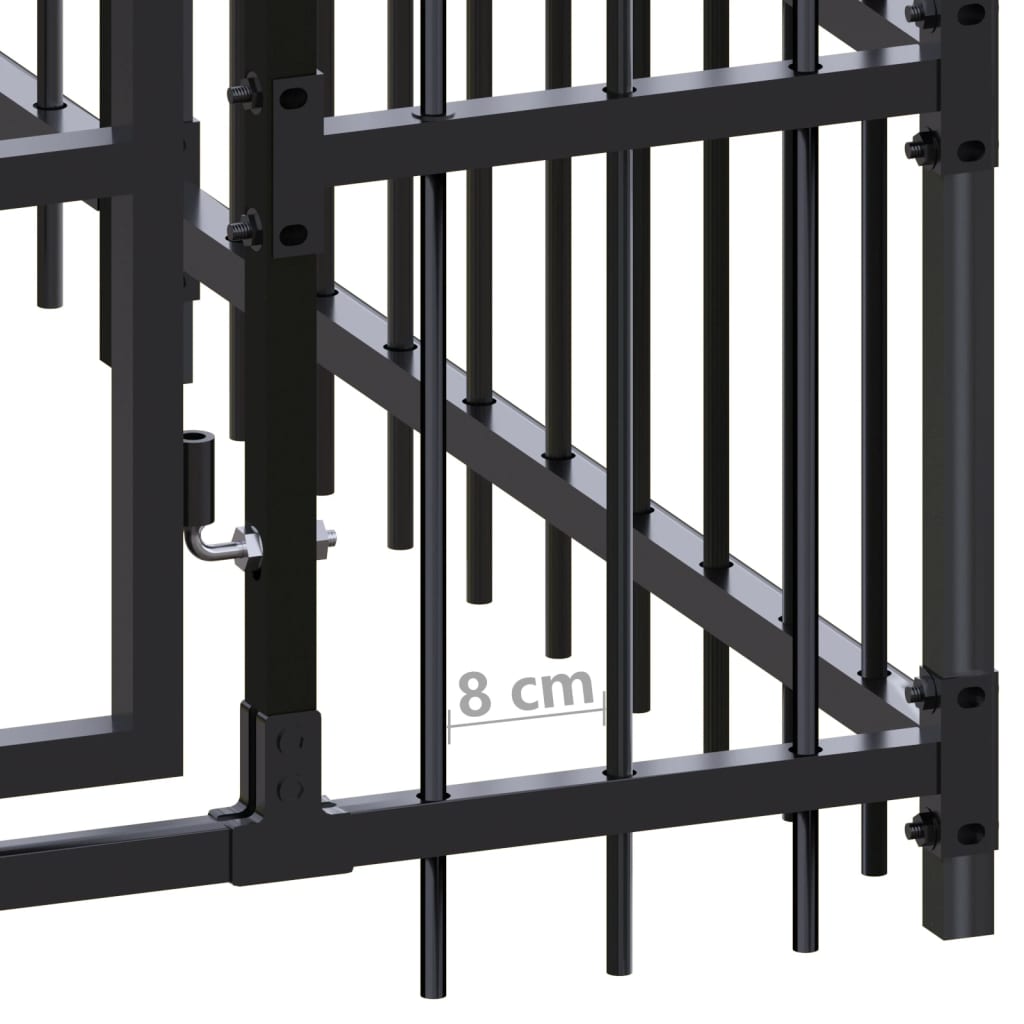Dog Kennel Black Powder-coated steel Extra Large Durable