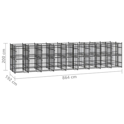 Dog Kennel Black Powder-coated steel Extra Large Durable