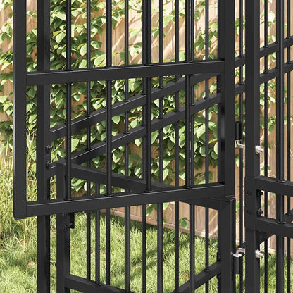 Outdoor Dog Kennel with Roof Steel 59.5 ft²