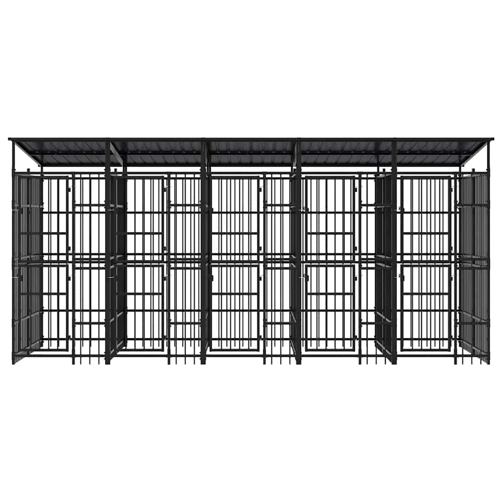 Outdoor Dog Kennel with Roof Steel 99.2 ft²