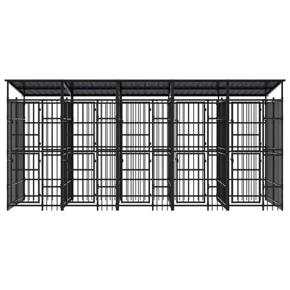 Outdoor Dog Kennel with Roof Steel 99.2 ft²