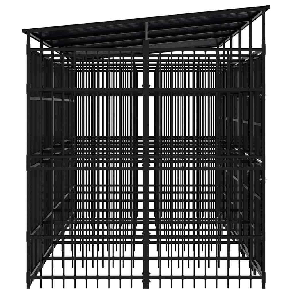 Outdoor Dog Kennel with Roof Steel 99.2 ft²
