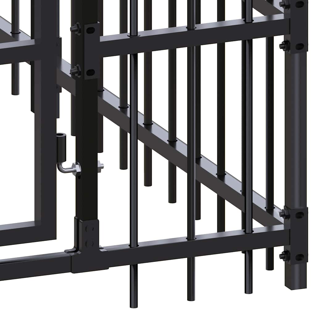 Outdoor Dog Kennel with Roof Steel 99.2 ft²