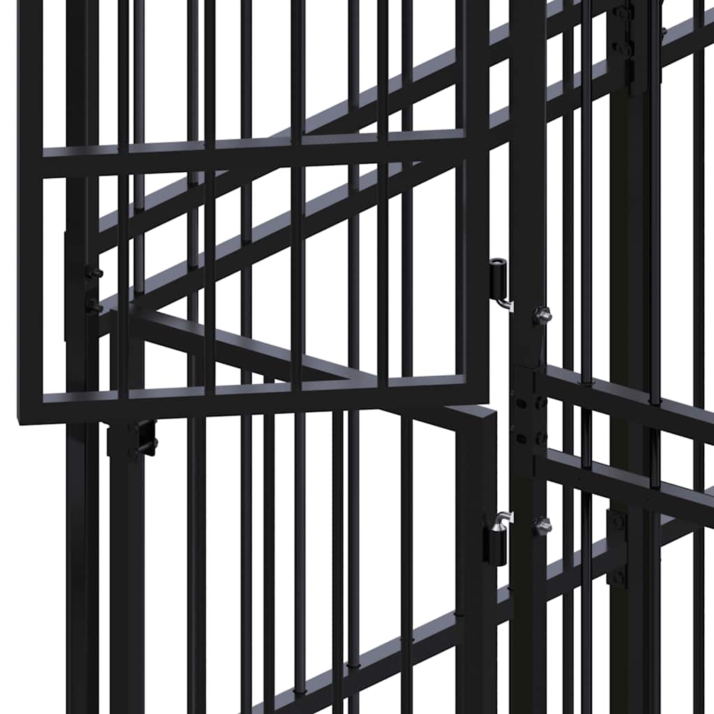 Outdoor Dog Kennel with Roof Steel 99.2 ft²