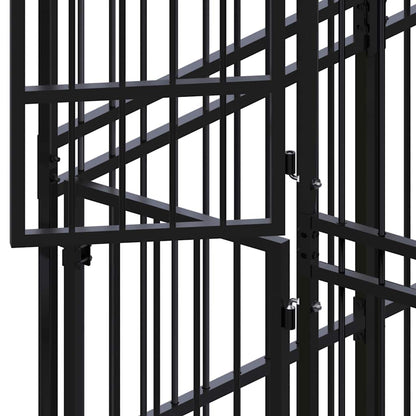 Outdoor Dog Kennel with Roof Steel 99.2 ft²