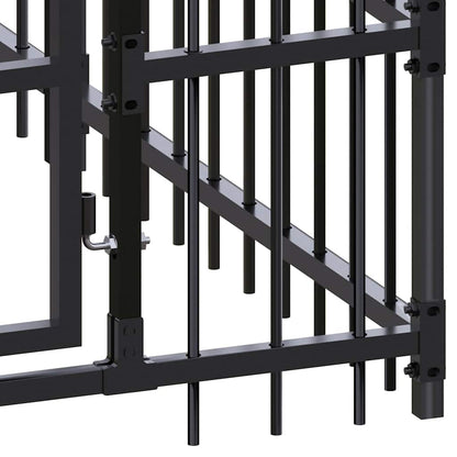 Outdoor Dog Kennel with Roof Steel 158.8 ft²