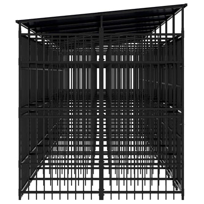Outdoor Dog Kennel with Roof Steel 178.6 ft²